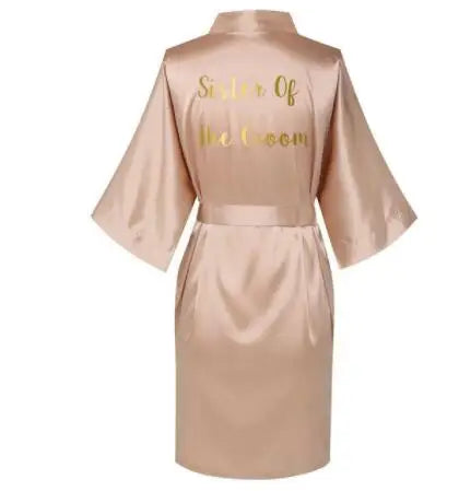 Rose Gold Satin Silk Bride Robe Wedding Robe Bridesmaid Bride Dressing Gown Bridesmaid Robes