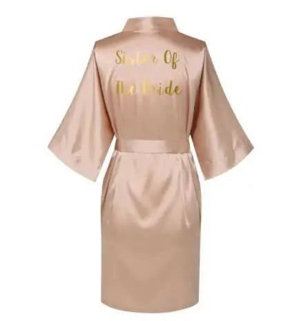 Rose Gold Satin Silk Bride Robe Wedding Robe Bridesmaid Bride Dressing Gown Bridesmaid Robes