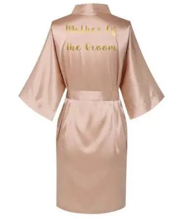 Rose Gold Satin Silk Bride Robe Wedding Robe Bridesmaid Bride Dressing Gown Bridesmaid Robes