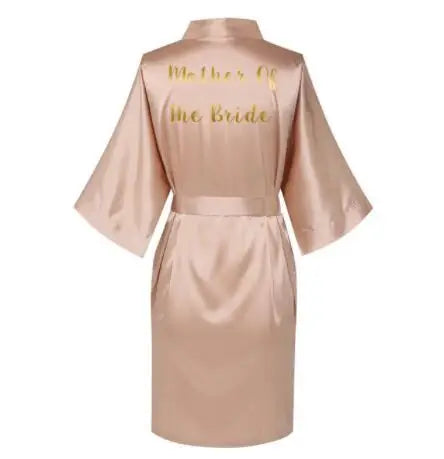 Rose Gold Satin Silk Bride Robe Wedding Robe Bridesmaid Bride Dressing Gown Bridesmaid Robes