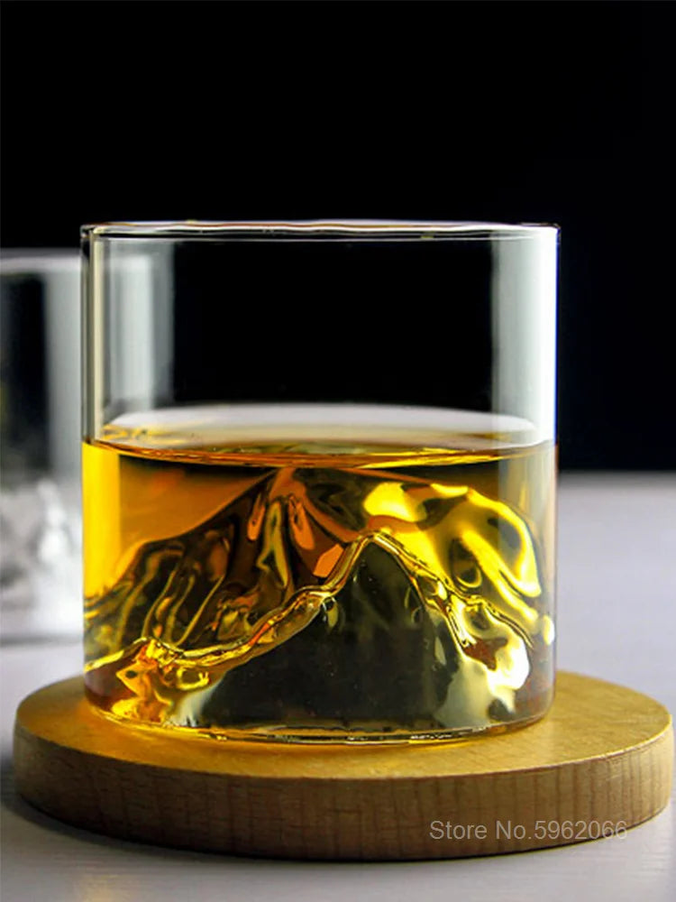 Creative Iceberg Design Whiskey Glass Bottom Raised Mountain Rock Shot Glass