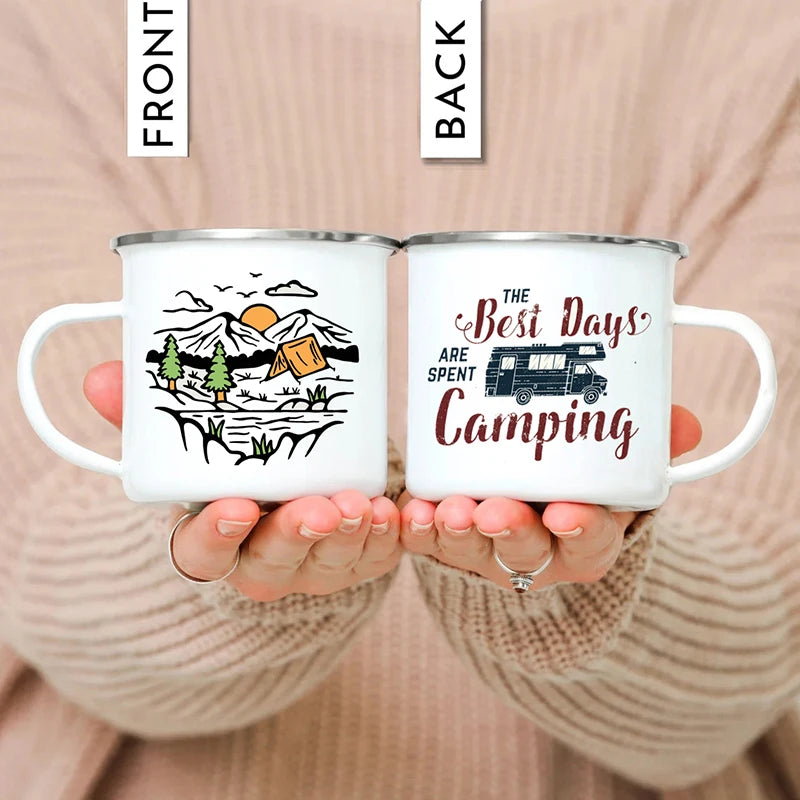 Outdoor Enamel Water Cups, Camping Mug, Campfire Party, Mug Gifts