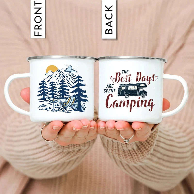 Outdoor Enamel Water Cups, Camping Mug, Campfire Party, Mug Gifts