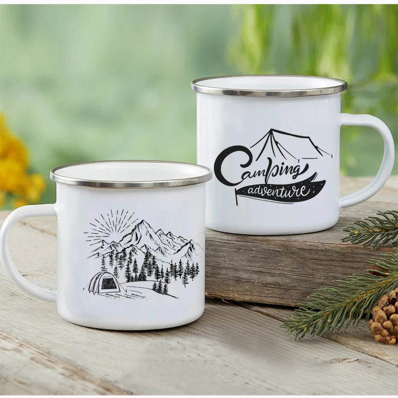 Outdoor Enamel Water Cups, Camping Mug, Campfire Party, Mug Gifts