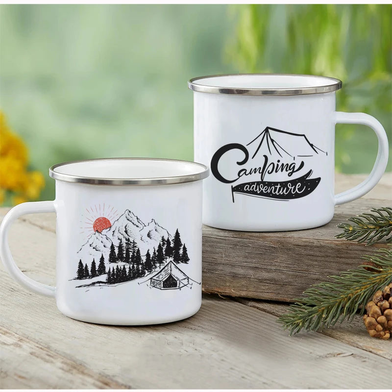 Outdoor Enamel Water Cups, Camping Mug, Campfire Party, Mug Gifts