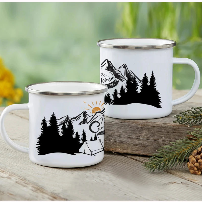 Outdoor Enamel Water Cups, Camping Mug, Campfire Party, Mug Gifts