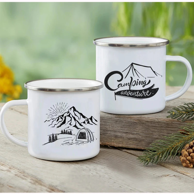 Outdoor Enamel Water Cups, Camping Mug, Campfire Party, Mug Gifts