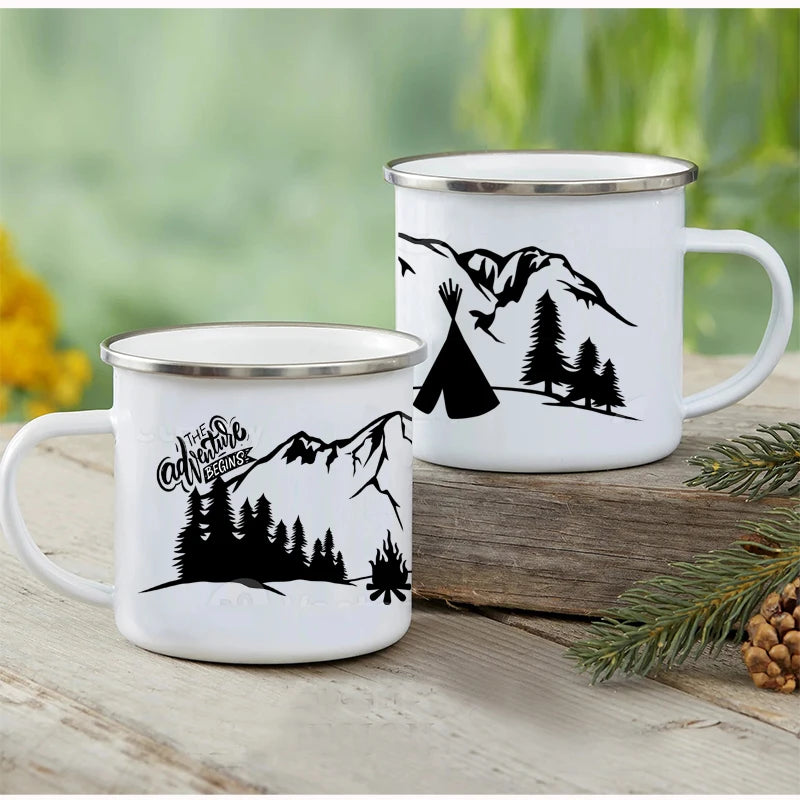 Outdoor Enamel Water Cups, Camping Mug, Campfire Party, Mug Gifts