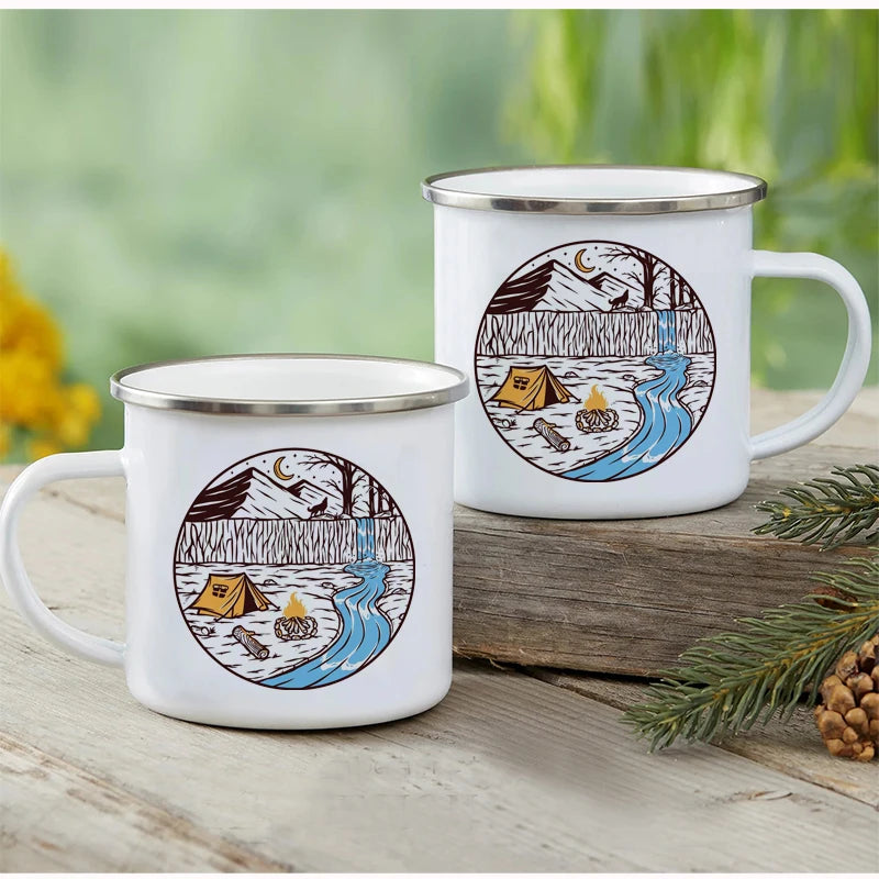 Outdoor Enamel Water Cups, Camping Mug, Campfire Party, Mug Gifts