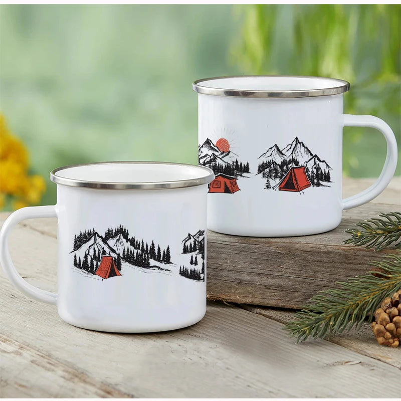 Outdoor Enamel Water Cups, Camping Mug, Campfire Party, Mug Gifts