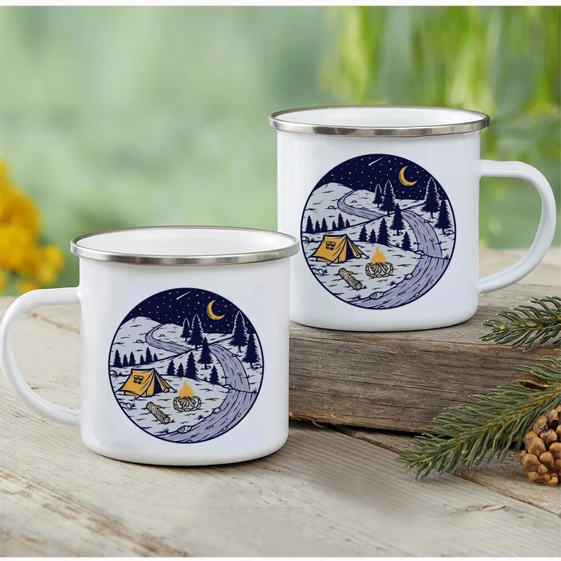 Outdoor Enamel Water Cups, Camping Mug, Campfire Party, Mug Gifts