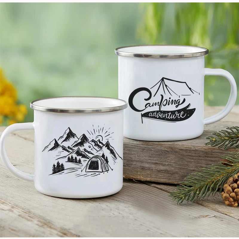 Outdoor Enamel Water Cups, Camping Mug, Campfire Party, Mug Gifts