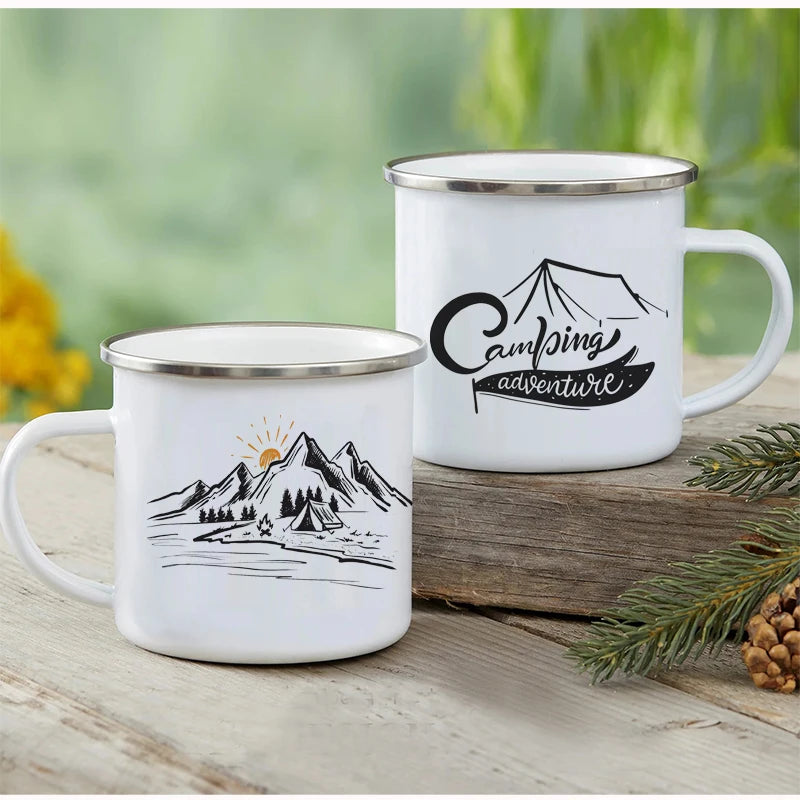 Outdoor Enamel Water Cups, Camping Mug, Campfire Party, Mug Gifts