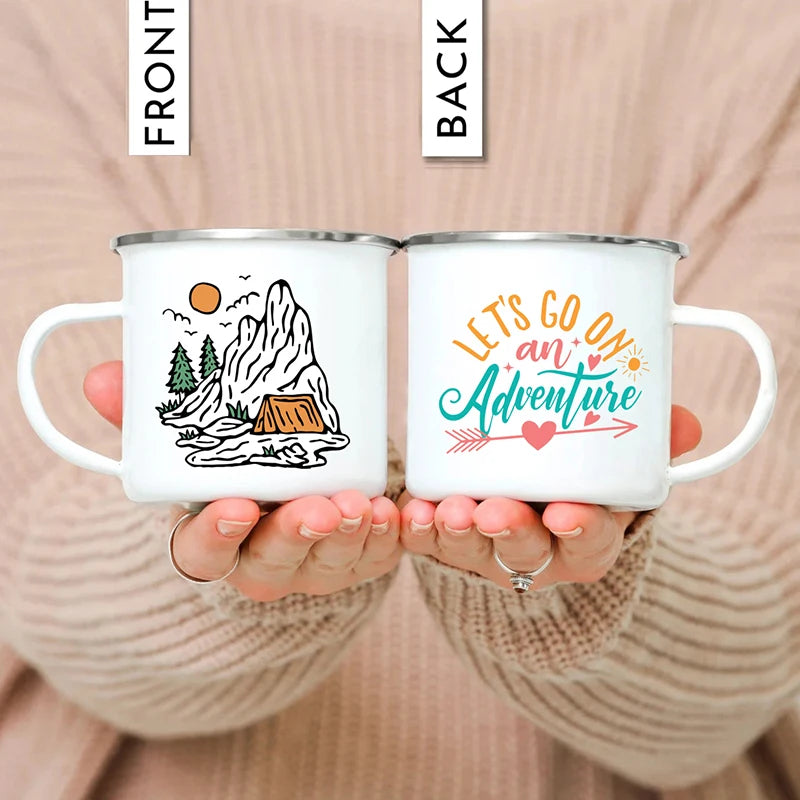 Outdoor Enamel Water Cups, Camping Mug, Campfire Party, Mug Gifts