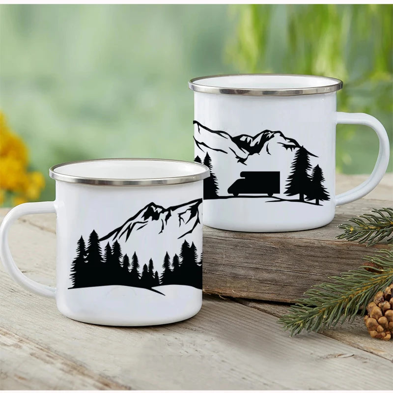 Outdoor Enamel Water Cups, Camping Mug, Campfire Party, Mug Gifts