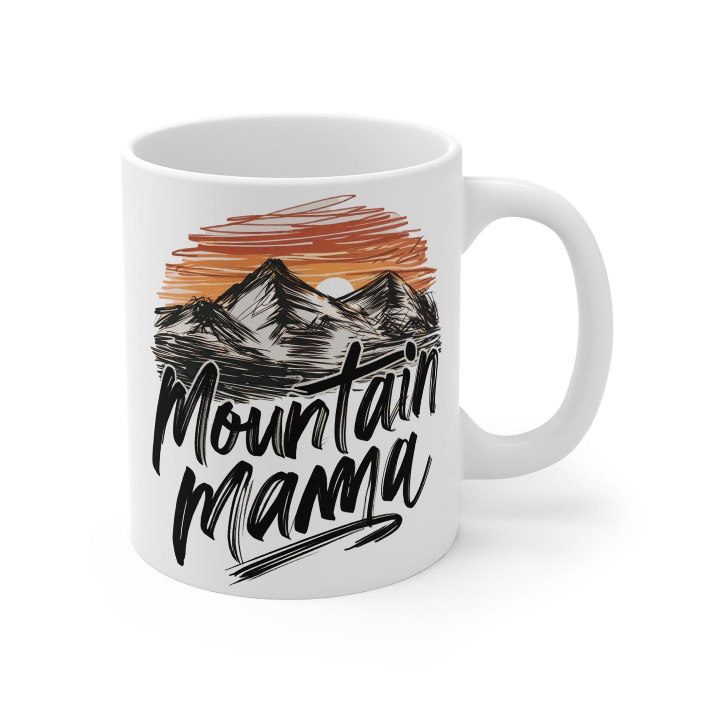 Mug, Cute Mountain Mama Coffee Cup, Gift for Mom, Mother's Day Present, Ceramic Tea Mug, Outdoor Lover Cup