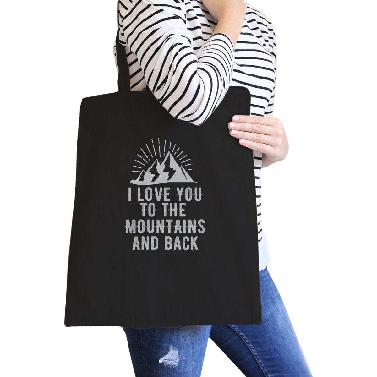 Mountain and Back Black Canvas Bag Gift Ideas for Mountain Lovers